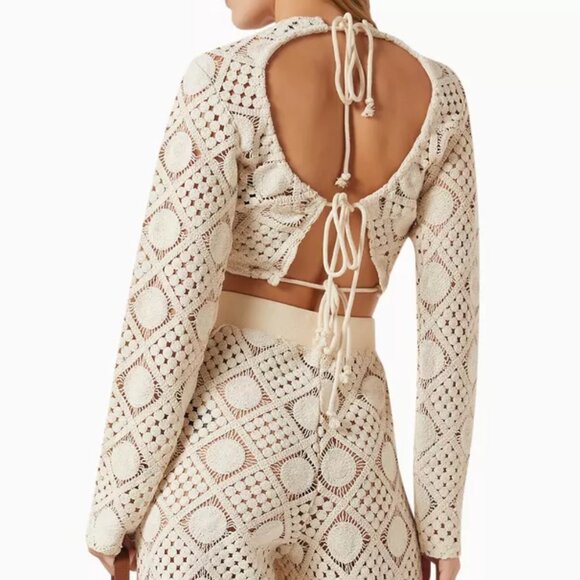 ✨HOST PICK✨ Andrea Iyamah Hira Key Hole Crochet Crop Top - Picture 7 of 11